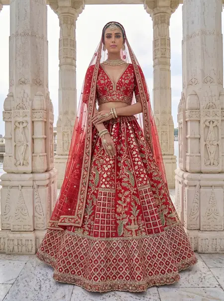 3040 A and B Gadhwal Silk Premium Bridal Lehenga Choli